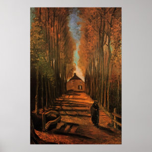 Popplarallén på hösten av Vincent van Gogh Poster