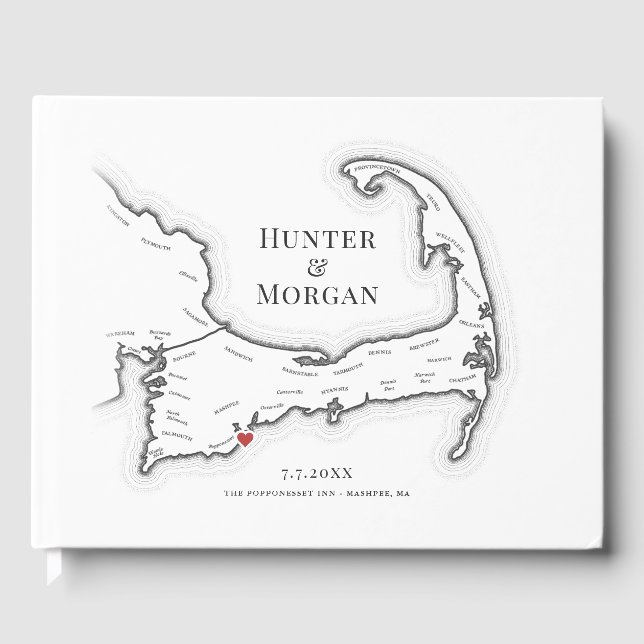 Popponesset Inn Cape Cod Elegant bröllop Gästböcker (Framsida)