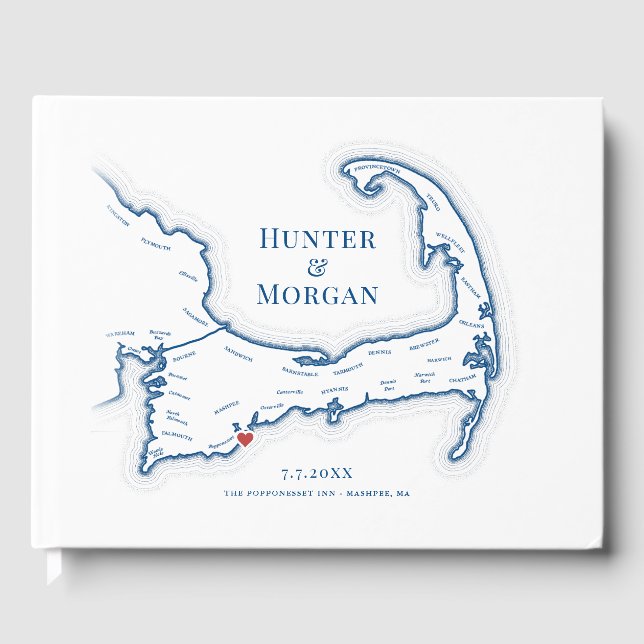 Popponesset Inn Cape Cod Elegant bröllop Gästböcker (Framsida)