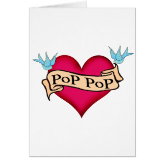 Poppop - beställnings- hjärtatatueringT-tröja & Hälsningskort