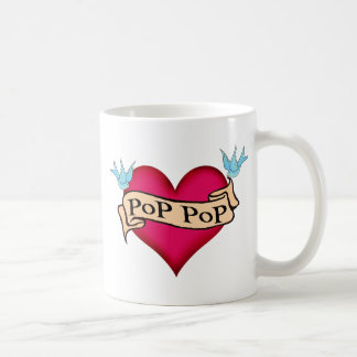 Poppop - beställnings- hjärtatatueringT-tröja & Kaffemugg