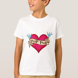 Poppop - beställnings- hjärtatatueringT-tröja & T Shirt