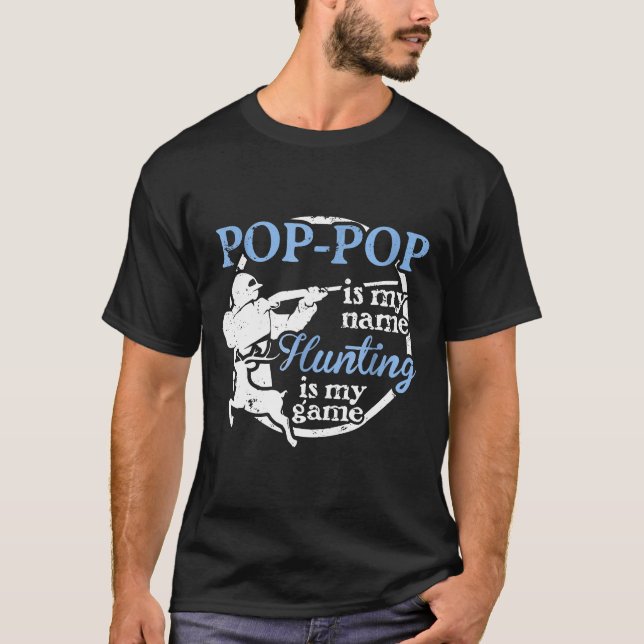 Poppop Hunting Shirt Fars dag Gift från Son T Shirt (Framsida)