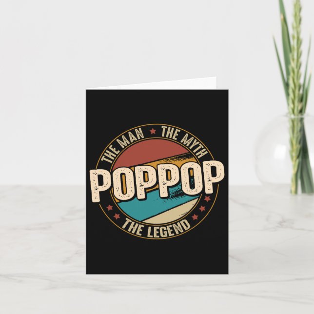 Poppop Man Myth Legend Funny Fars dag Poppop Kort (Framsida)