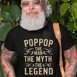 POPPOP   Mannen Myth the Legend Father's Day T Shirt