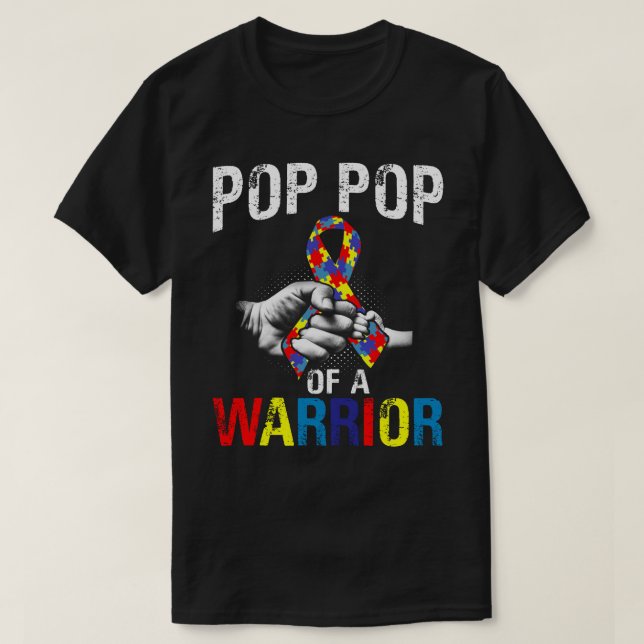 poppop of a Warrior Autism Awareness T Shirt (Design framsida)
