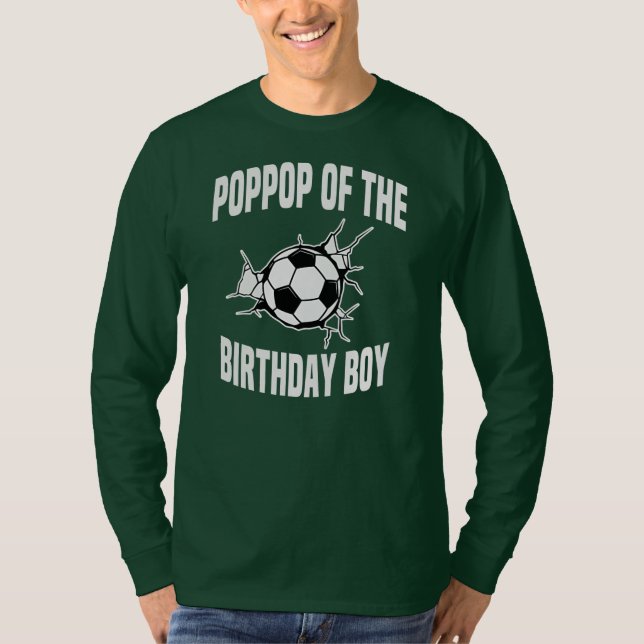 Poppop of the Birthday Boy Soccer Team Bday Party T Shirt (Framsida)