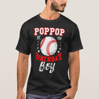 Poppop på födelsedagstorgen Baseball Theme Bday Ce T Shirt