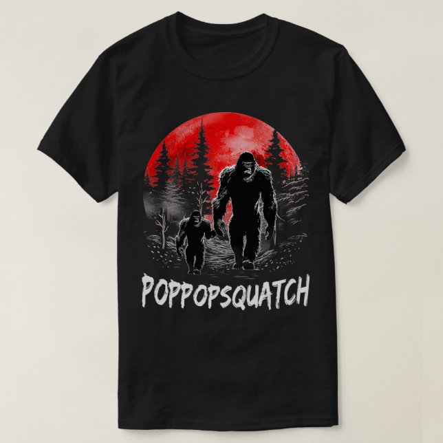 Poppop Squatch Funny Pappa Fars dag T Shirt (Design framsida)