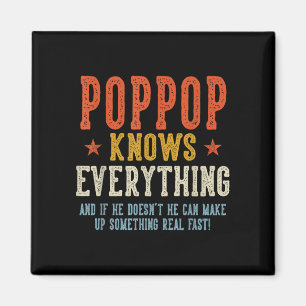 Poppop vet allt fars dag retro vintage magnet