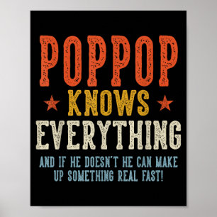 Poppop vet allt fars dag retro vintage poster