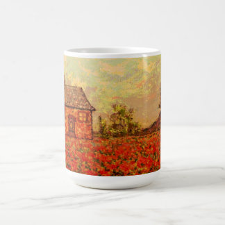 Poppor av fransk land kaffemugg