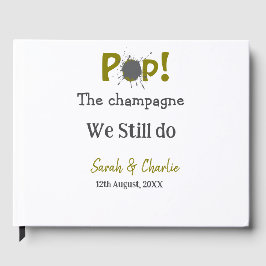 Poppra champagne vi gör fortfarande guldgrått par  gästböcker