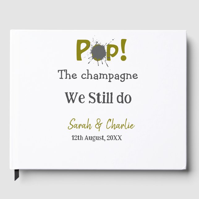 Poppra champagne vi gör fortfarande guldgrått par  gästböcker (Framsida)