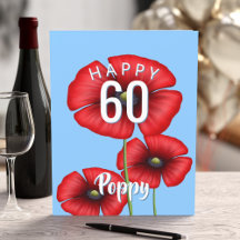 Poppy 60 Anpassningsbars milstone Birthday Card