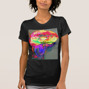 Poppy abstrakt Gult blommigt elegant T-shirt