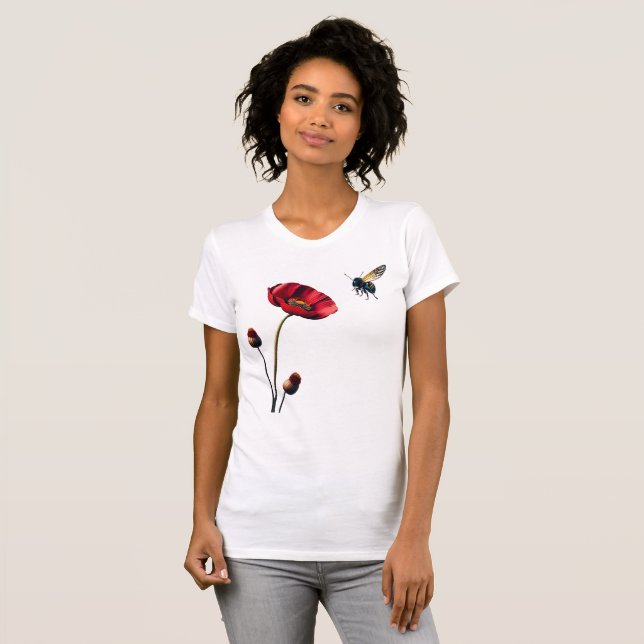 Poppy and Bee Bella+Canvas T Shirt (Hel framsida)