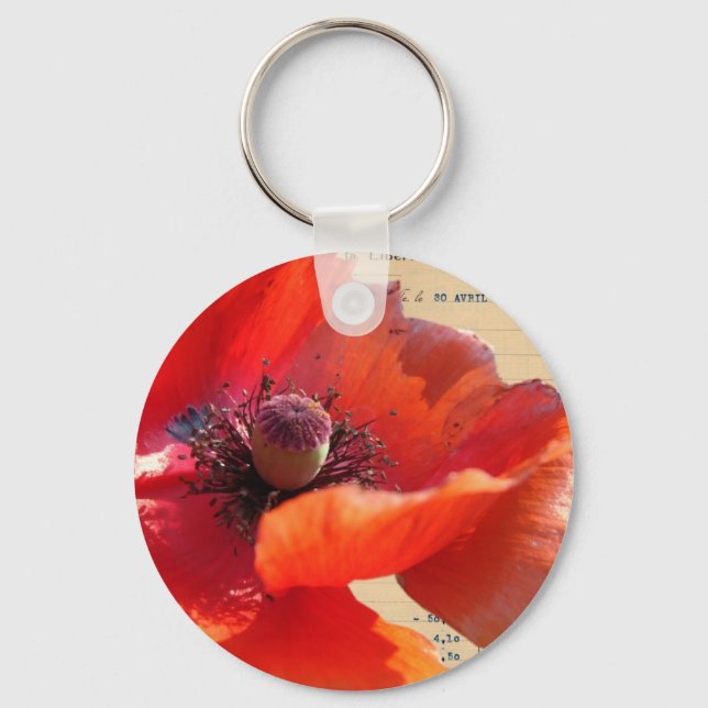 Poppy and Ephemera Digital Art Nyckelring (Framsida)
