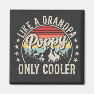 Poppy as a Grandpa Only Cooler Retro Square Magnet