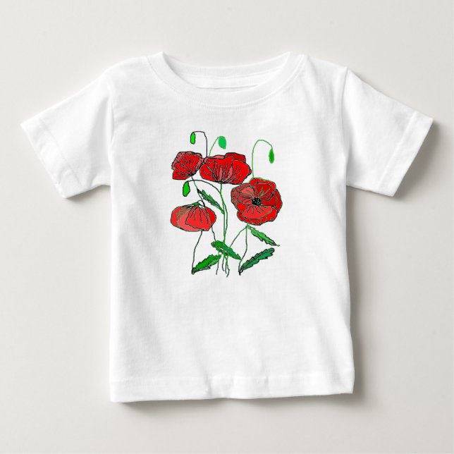 Poppy Baby T-Shirt Painting (Framsida)