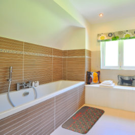 Poppy-badet av Wildblommor mönster Badrumsmatta