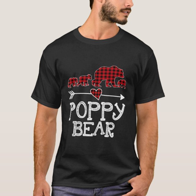 Poppy Bear jul jul Pajama Red Play Buffalo Fami T Shirt (Framsida)