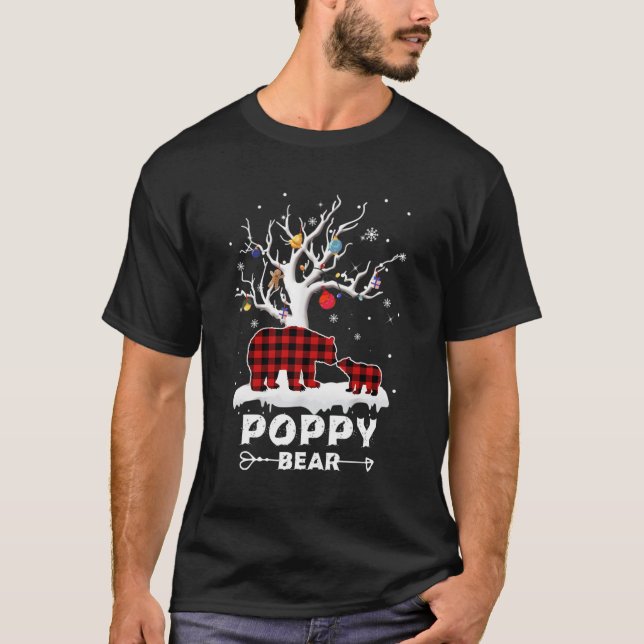 Poppy Bear Pajama Red Play Buffalo Family Gift Fo T Shirt (Framsida)