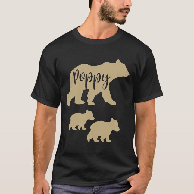 Poppy Bear T Shirt med Två Unge (Framsida)