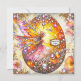 POPPY ~ Birthday Card ~ Fairy Decorates Egg ~