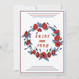 Poppy Blommigt Baby Shower har lite mat Inbjudningar