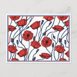 Poppy Blommigt Bouquet-vykort Vykort
