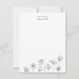 Poppy Blommigt Personlig Stationship Note Card Anteckningskort