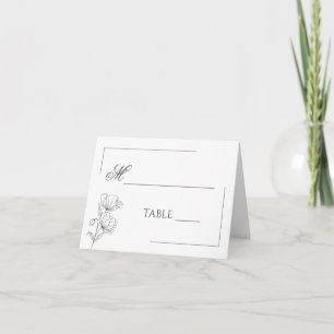 Poppy-blommor, enkelt bröllop-platskort kort