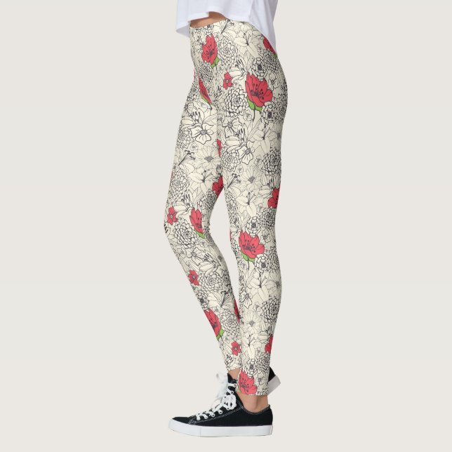 Poppy Blomsterträdgård Mönster Leggings (Vänster)