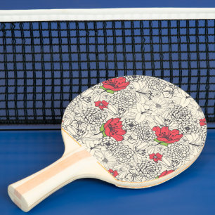 Poppy Blomsterträdgård Mönster Pingisracket