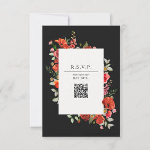 Poppy Botanical QR-Bröllop OSA Kort