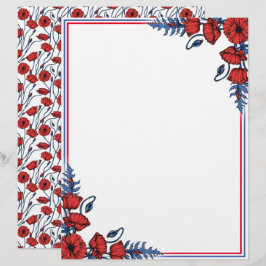 Poppy Bouquet Letterhead