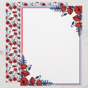 Poppy Bouquet Letterhead