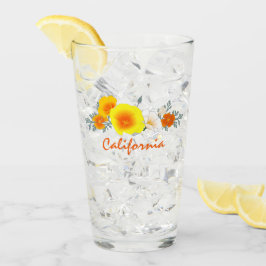 Poppy Bouquet med California Text Glass Kopp