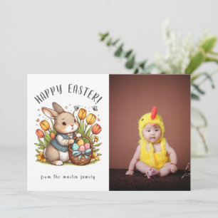Poppy, Bunny & Påsk Photo Helgdag Card Inbjudningar