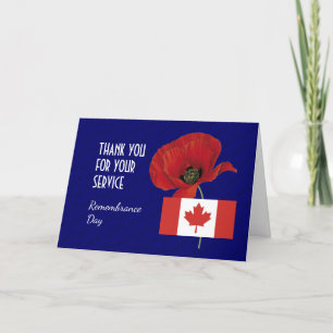 Poppy CANADA Veterans REMEMBRANSDAG Tack Kort