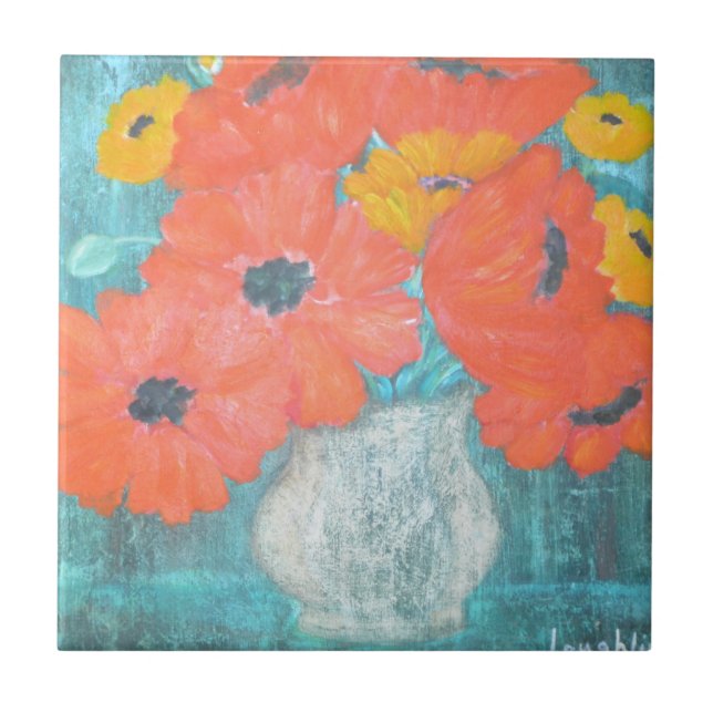 Poppy Ceramic Tile by Brendan Loughlin Kakelplatta (Framsidan)