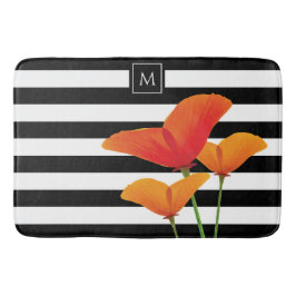 Poppy Chic Black Rand Monogram Badrumsmatta