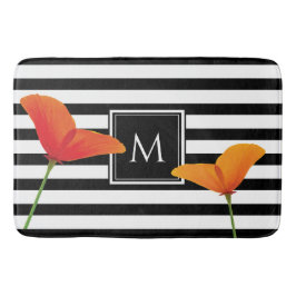 Poppy Chic Black Rand Monogram Badrumsmatta