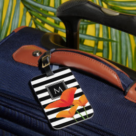 Poppy Chic Black Rand Monogram Bagagebricka