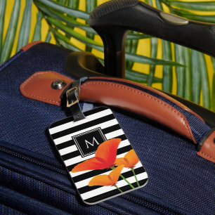 Poppy Chic Black Rand Monogram Bagagebricka