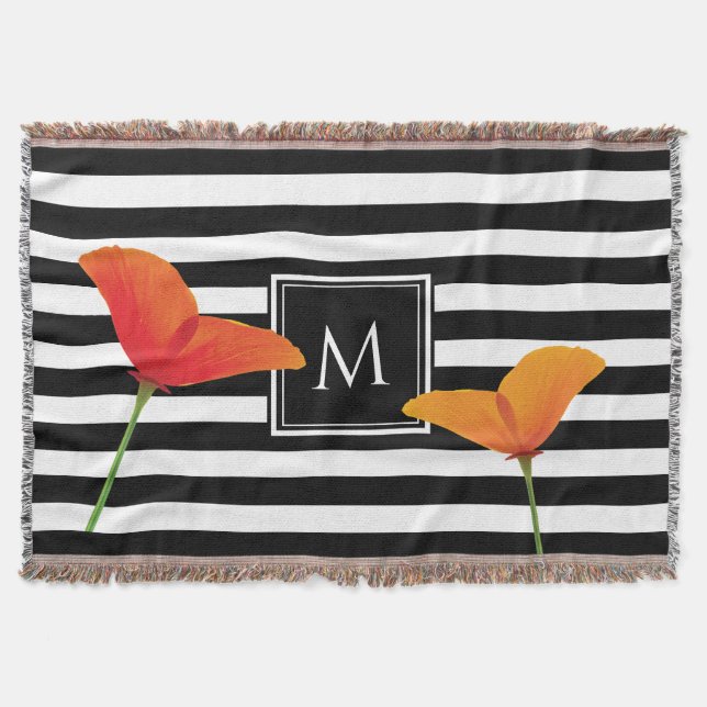 Poppy Chic Black Rand Monogram Filt (Framsidan)