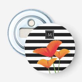 Poppy Chic Black Rand Monogram Flasköppnare