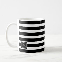 Poppy Chic Black Rand Monogram Kaffemugg