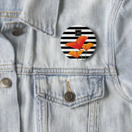 Poppy Chic Black Rand Monogram Knapp